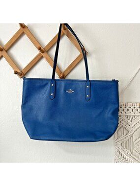 *FLAWS* Coach Mollie Women's Tote Bag Pacific Blue (CC789) well loved
